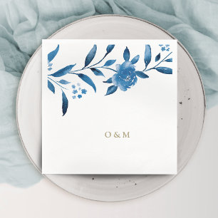 Blauwbloemige Chinoiserie Wedding monogram Servetten