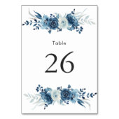 Blauwbloemige trouwtafel kaart (Voorkant)