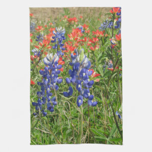 Blauwbonen en Indiase penselen Theedoek