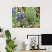 Blauwbonen en prickly Pear Poster (Thuiskantoor)
