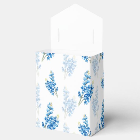Blauwbonet op wit bedankdoosjes (Geopend)
