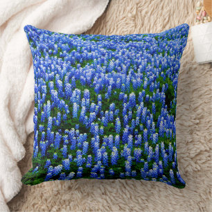 Blauwbonnaars Blauwe Bloemen Texan Floral Kussen