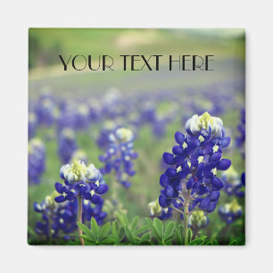 Blauwbonnaars Blauwe Bloemen Texan Floral Magneet