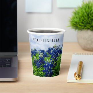 Blauwbonnaars Blauwe Bloemen Texan Floral Papieren Bekers
