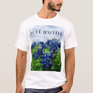 Blauwbonnaars Blauwe Bloemen Texan Floral T-shirt