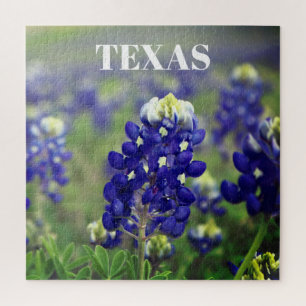 Blauwbonnaars Blauwe Bloemen Texas Texan Floral Legpuzzel