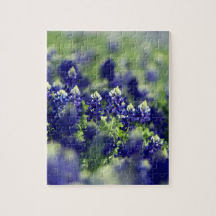 Blauwbonnaars Blauwe Bloemen Texas Texan Floral Legpuzzel