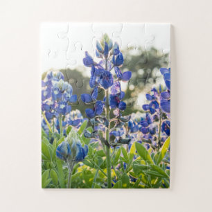 Blauwbonnaars Blauwe Bloemen Texas Texan Floral Legpuzzel