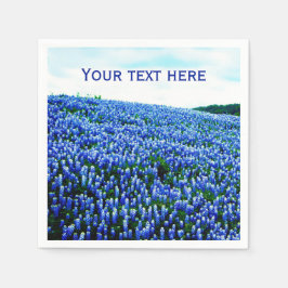 Blauwbonnaars Blauwe Bloemen Texas Texan Floral Servet