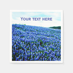 Blauwbonnaars Blauwe Bloemen Texas Texan Floral Servet