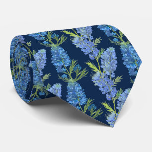 Blauwbonnaars Blauwe Bloemen Texas Texan Floral Stropdas