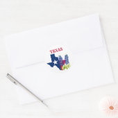 Blauwbonnaars Blauwe Vloeren Texas Texan State Flo Ronde Sticker (Envelop)