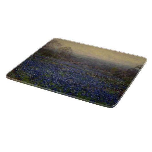 Blauwbonnetbloemen (landschap) snijplank (Hoek)