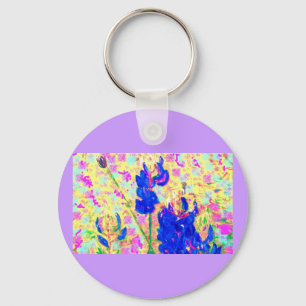 blauwbonnetje upclose sleutelhanger