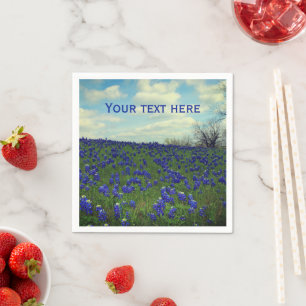 Blauwbonnetjes Blauwe Bloemen Texas Texan Floral N Servet