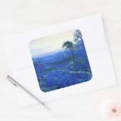 Blauwbonnetlandschap, Cacti en Mountain Laurel Vierkante Sticker (Envelop)