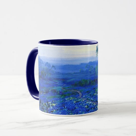 Blauwbonnetlandschap met Cacti en Mountain Laurel Mok (Voorkant links)