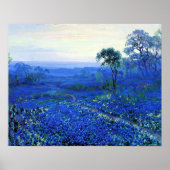 Blauwbonnetlandschap met Cacti en Mountain Laurel Poster (Voorkant)