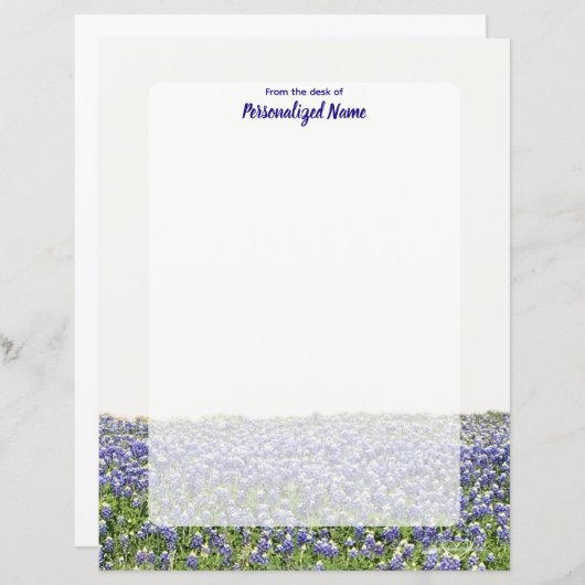 Blauwbonnetveld Niet-gevoerd papierblad (Voorkant / Achterkant)