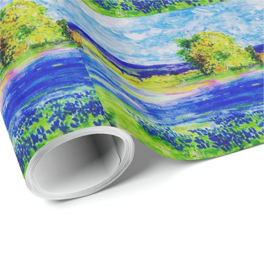 blauwbonnetvelden cadeaupapier (Rol Hoek)