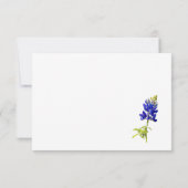 Blauwbonnetvlies op wit, huwelijk bedankkaart (Achterkant)