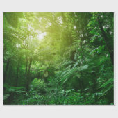 Blauwboombladerbladerdak in tropisch oerwoud cadeaupapier (Vlak)