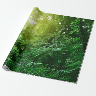 Blauwboombladerbladerdak in tropisch oerwoud  cadeaupapier