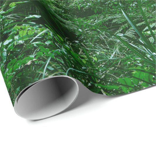 Blauwboombladerbladerdak in tropisch oerwoud cadeaupapier (Rol Hoek)