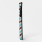 Blauwbruine streep, aangepaste naam persoonlijk Case-Mate iPhone case (Achterkant/links)