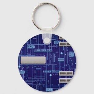 Blauwcircuitkaart Sleutelhanger