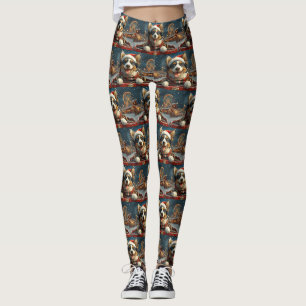 Blauwde Heeler-hond Rollercoaster Kerstmis Leggings