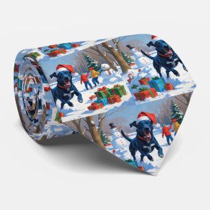 Blauwde Heeler Kerst Sneeuwsfeer Stropdas