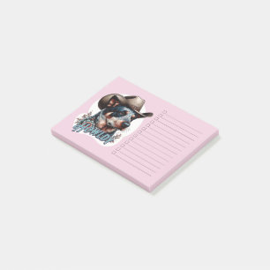 Blauwde Runderhond Cowboy Hond Punny Hoe-wildy Vee Post-it® Notes