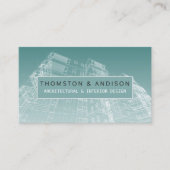 Blauwdruk aannemer interieurarchitect visitekaartje (Voorkant)