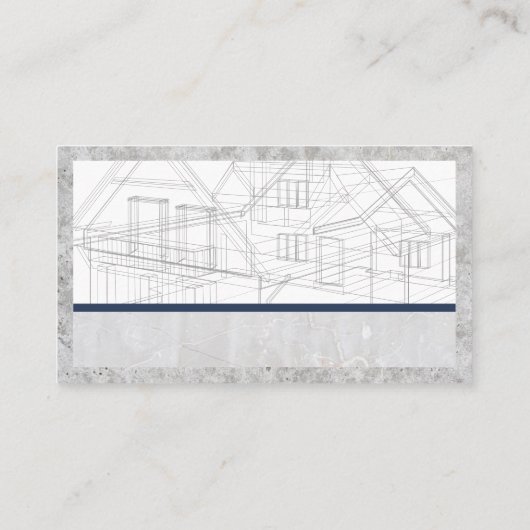 Blauwdruk architect | Vastgoedgebouw Visitekaartje (Achterkant)