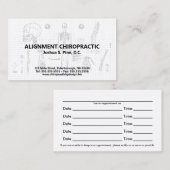Blauwdruk Chiropractische Appointkaarten Visitekaartje (Voorkant / Achterkant)
