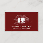 Blauwdruk | Computer met architecteningenieur Visitekaartje (Voorkant)