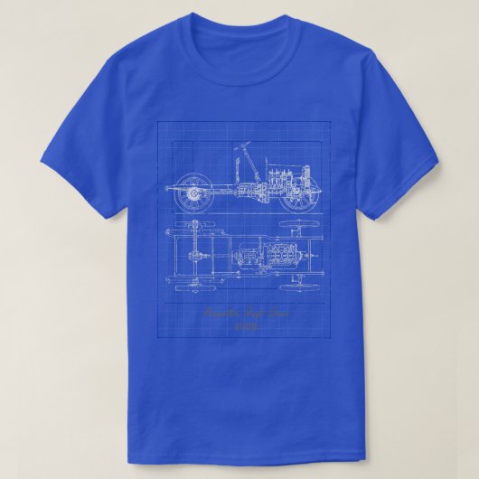 Blauwdruk historische asaandrijving t-shirt (Design voorkant)