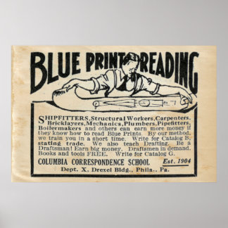  blauwdruk lezen en Poster