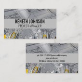 blauwdruk | Metaalstaal | Hardwaretools Visitekaartje (Voorkant / Achterkant)