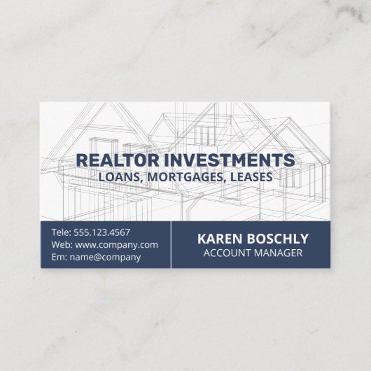 blauwdruk van een architect | Bouw Visitekaartje (Voorkant)