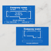 blauwdruk visitekaartje (Voorkant / Achterkant)