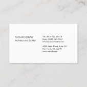 Blauwdruk voor architectenarchitect visitekaartje (Achterkant)