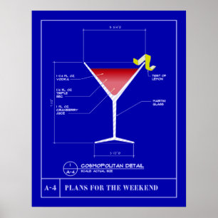 Blauwdruk voor een Cosmopolitan Poster