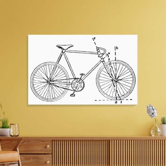 Blauwdruk voor fietsen canvas afdruk (Insitu (Woonkamer))
