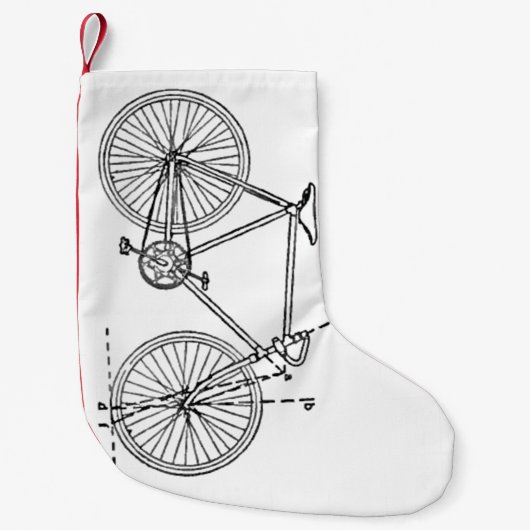 Blauwdruk voor fietsen kleine kerstsok (Voorkant)