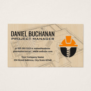 Blauwdrukken Hout Bouwnijverheid Logo Visitekaartje