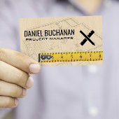 Blauwdrukken | Hout | Tape-maatregel Visitekaartje