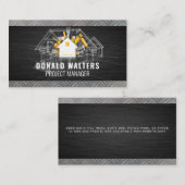 Blauwdrukken | Huis Logo | Staal Visitekaartje (Voorkant / Achterkant)