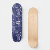 Blauwdrukken van Da Vinci // Skateboard (Voorkant)